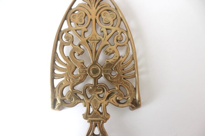 early 20th century brass iron trivet stand plant holder made in italy 2115