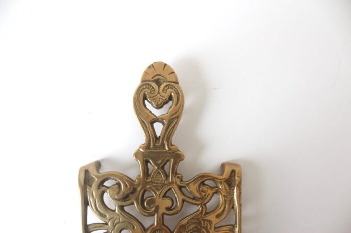 early 20th century brass iron trivet stand plant holder made in italy 5832