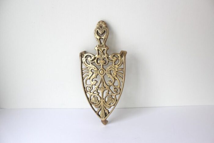 early 20th century brass iron trivet stand plant holder made in italy 7887