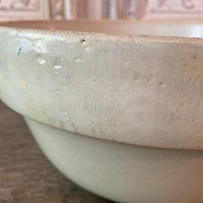 early 20th century large stoneware crock bread fruit bowl 4335