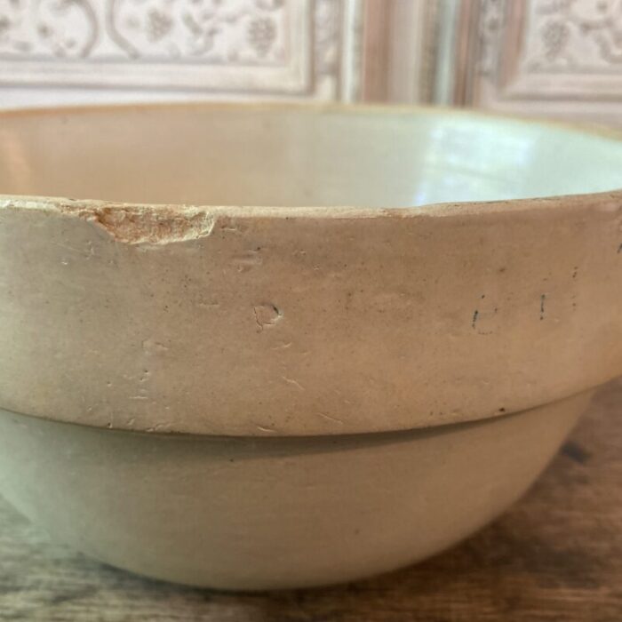 early 20th century large stoneware crock bread fruit bowl 4580