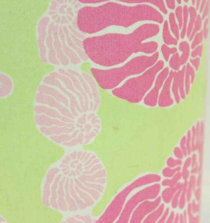 early 21th century lilly pulitzer pink and lime conch shell wastebasket 5878