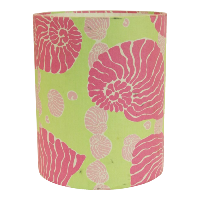 early 21th century lilly pulitzer pink and lime conch shell wastebasket 6559