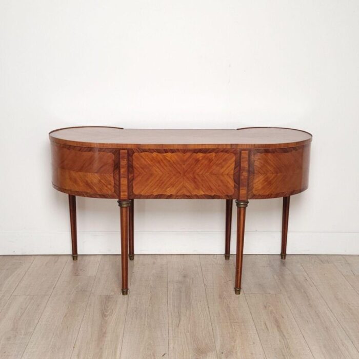 edwardian satinwood marquetry kidney shaped desk or writing table england circa 1910 0869