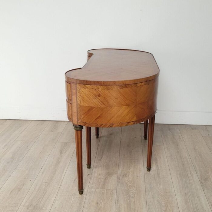 edwardian satinwood marquetry kidney shaped desk or writing table england circa 1910 1380