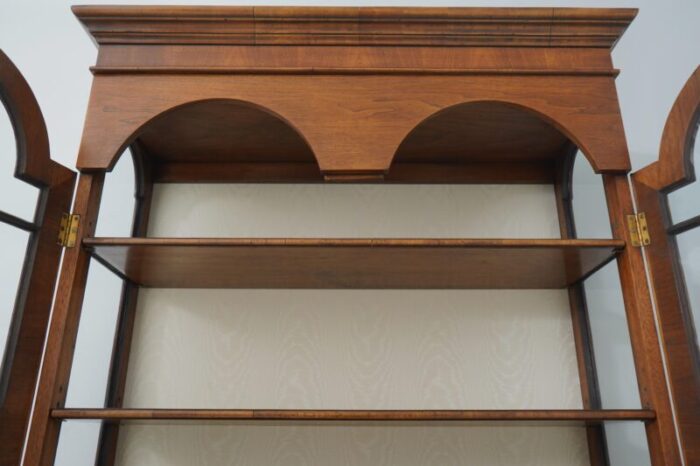 english george iii custom quality walnut 3 piece china cabinet 0745