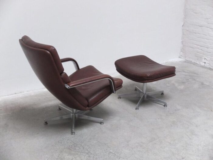 f141 lounge chair with ottoman by geoffrey harcourt for artifort 1972 set of 2 1266