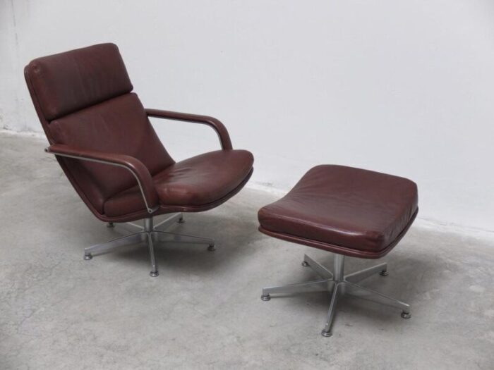 f141 lounge chair with ottoman by geoffrey harcourt for artifort 1972 set of 2 7205