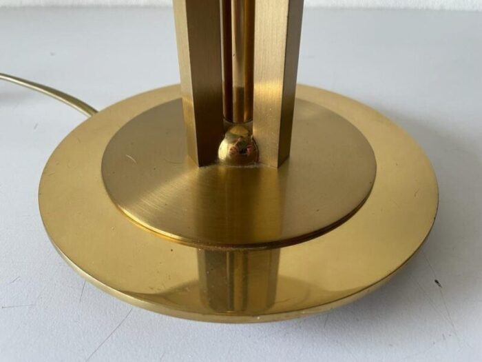 fabric shade brass atomic body table lamps germany 1980s set of 2 9