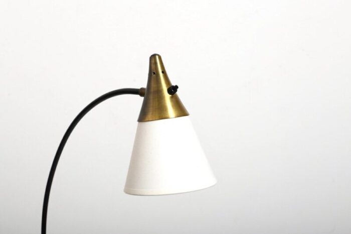 floor lamp in steel and brass by louis kalff 1950s 3