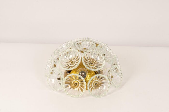 floral glass and brass sputnik flush mount germany 1960s 4