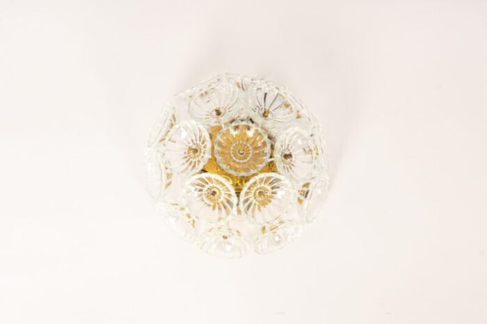 floral glass and brass sputnik flush mount germany 1960s 5