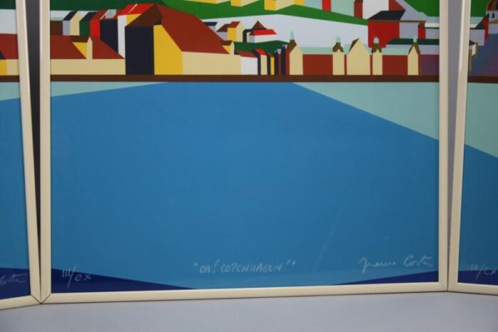 franco costa copenhagen triptych 1985 serigraphs set of 3 1288