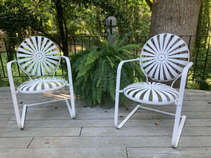 francois carre cantilever garden chairs a pair 0354