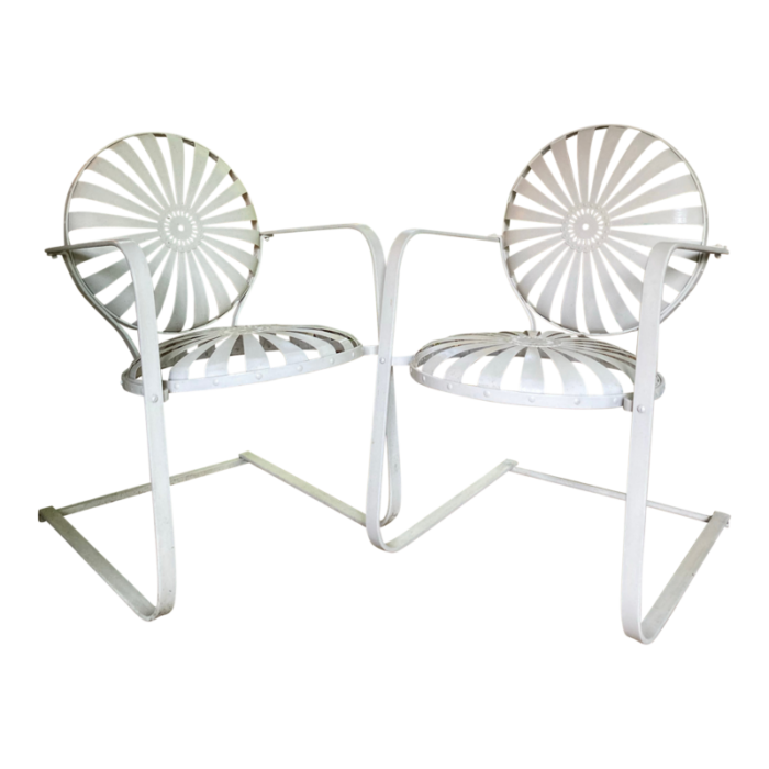 francois carre cantilever garden chairs a pair 1084