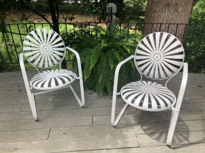 francois carre cantilever garden chairs a pair 3881