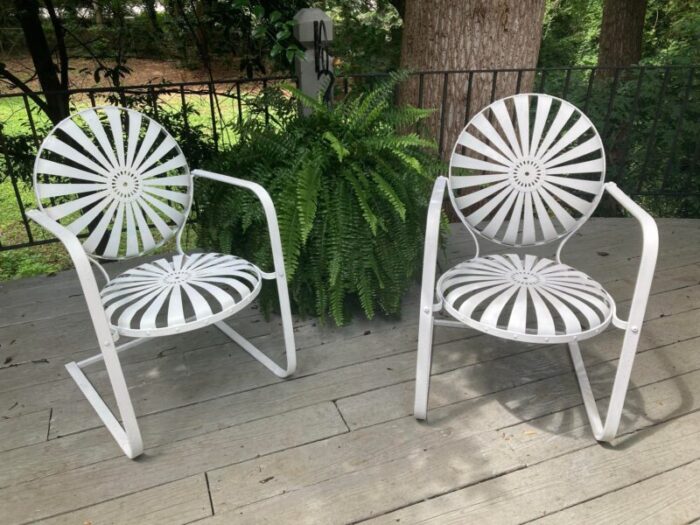 francois carre cantilever garden chairs a pair 4561