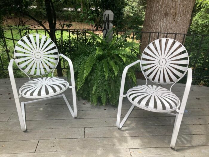 francois carre cantilever garden chairs a pair 5961