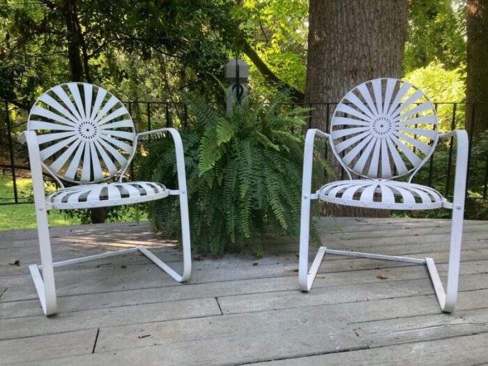 francois carre cantilever garden chairs a pair 6568