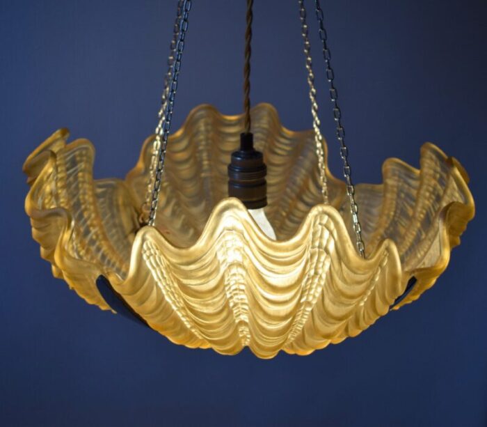 french art deco conchiglie wall lamp 1930s 4