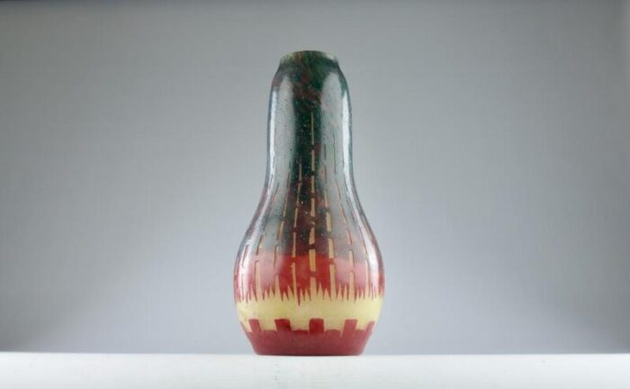 french glass oblong chicory vase 1920s 3556