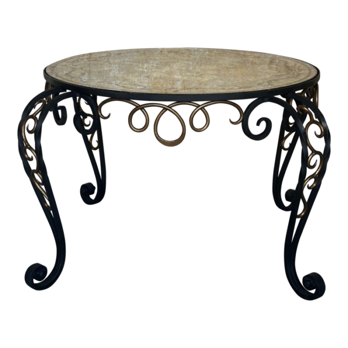 french iron and glass coffee table 8771