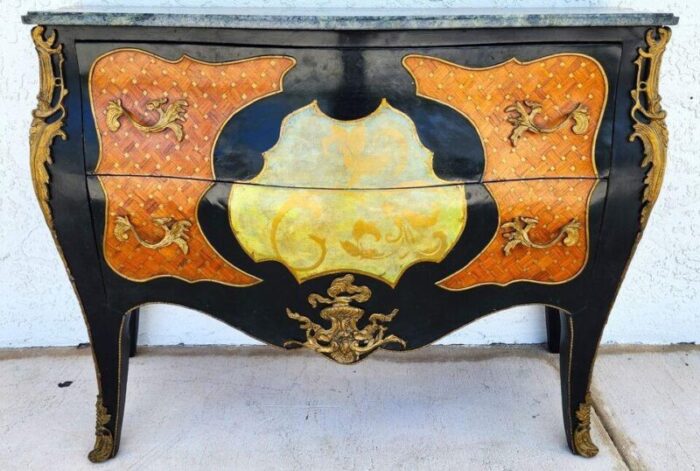 french louis xv bombay chest marble 6949