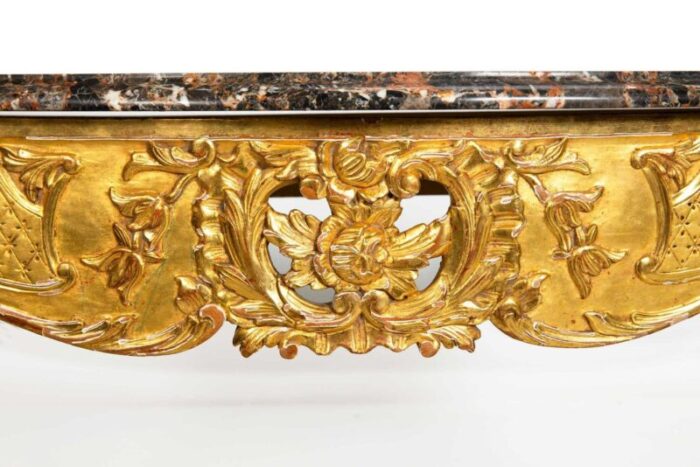 french louis xv style gilded marble top antique console pier table 0393