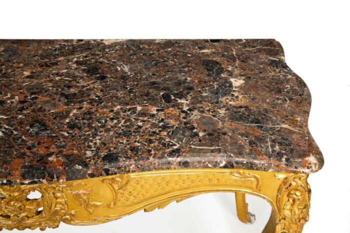 french louis xv style gilded marble top antique console pier table 3170