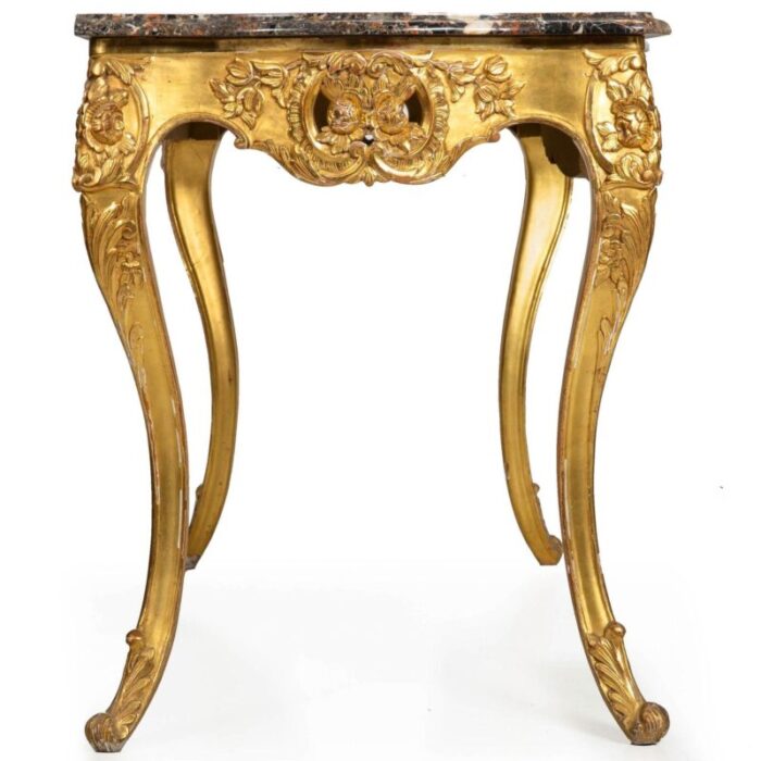 french louis xv style gilded marble top antique console pier table 3260