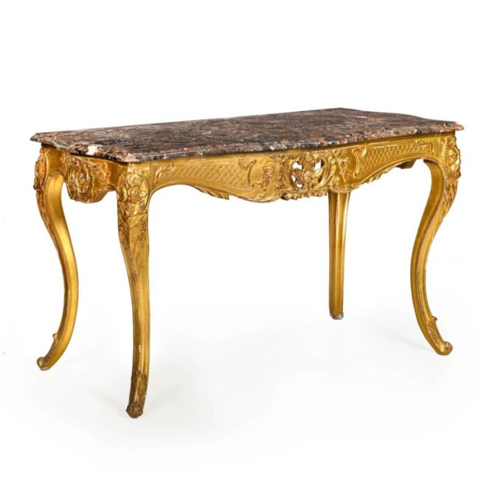 french louis xv style gilded marble top antique console pier table 8230