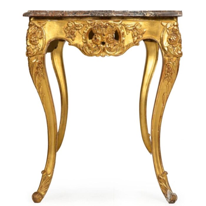 french louis xv style gilded marble top antique console pier table 8869