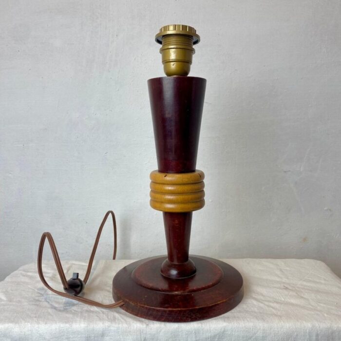 french mahogany and maple lamp 1