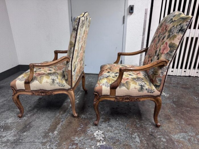 french regency louis xv style fauteuil arm chairs a pair 6727