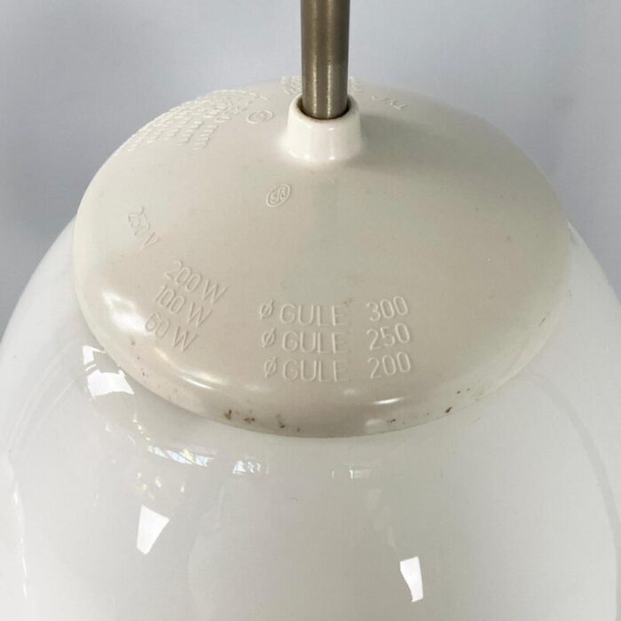 german bauhaus hanging lights in opaline glass 1920s set of 2 2266