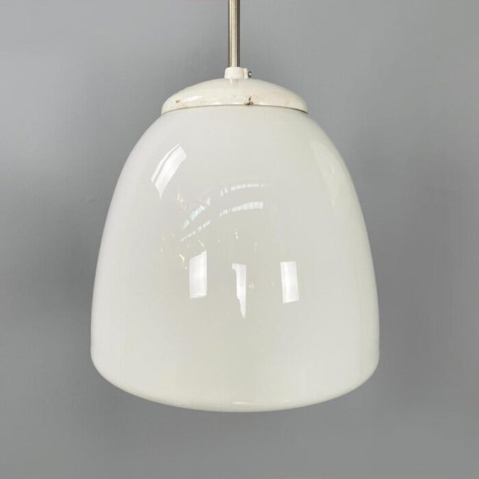 german bauhaus hanging lights in opaline glass 1920s set of 2 9679