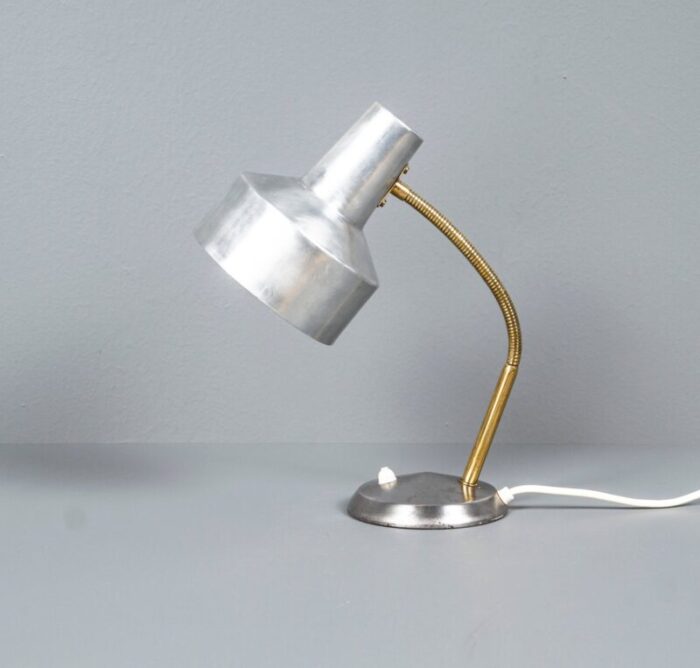 german bauhaus kaiser idell style desk lamp in silver gold with swan neck 1950s 10