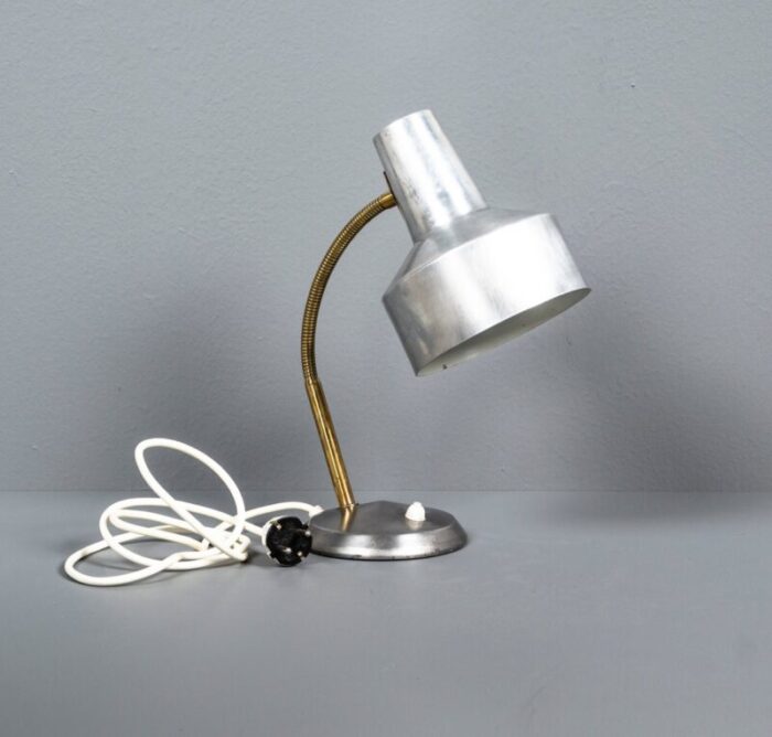 german bauhaus kaiser idell style desk lamp in silver gold with swan neck 1950s 14