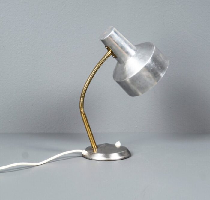 german bauhaus kaiser idell style desk lamp in silver gold with swan neck 1950s 3