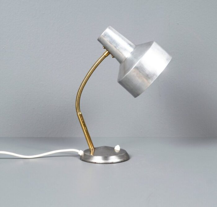 german bauhaus kaiser idell style desk lamp in silver gold with swan neck 1950s 6