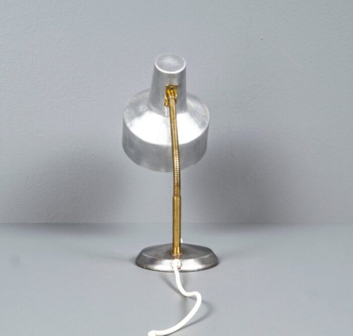 german bauhaus kaiser idell style desk lamp in silver gold with swan neck 1950s 8