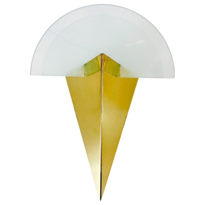 german triangle ice glass sconce from soelken 1960s 1