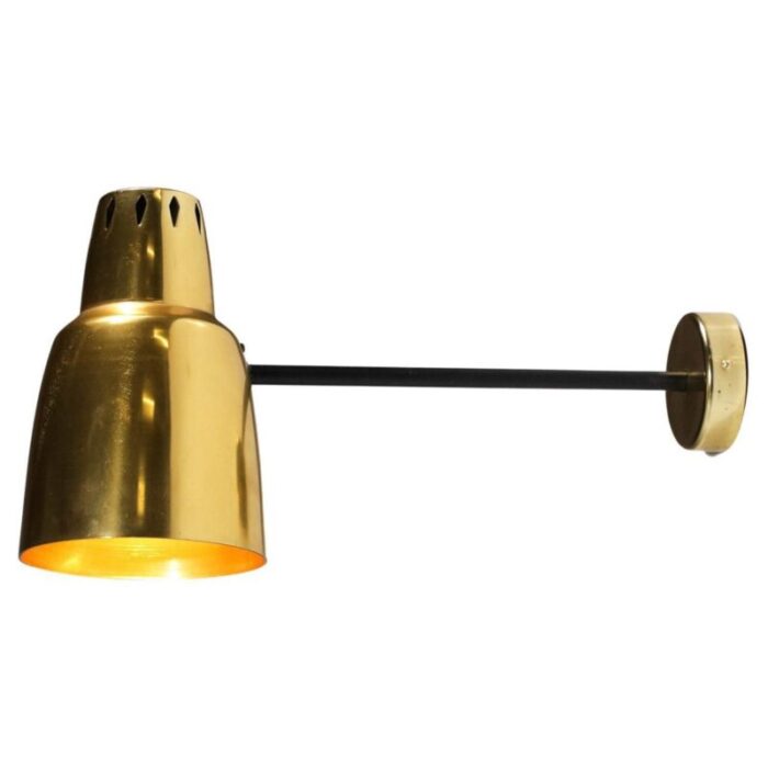 gilded wall lamp in solid brass from parscot 1960s 1