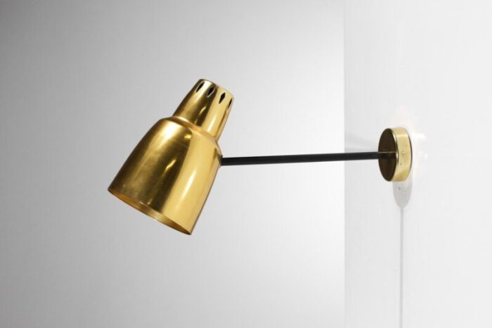 gilded wall lamp in solid brass from parscot 1960s 7