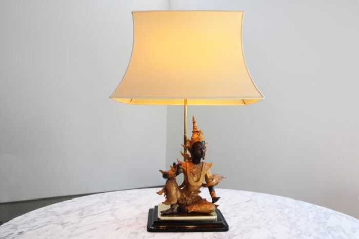 gilt bronze buddha table lamp italy 1970s 1217