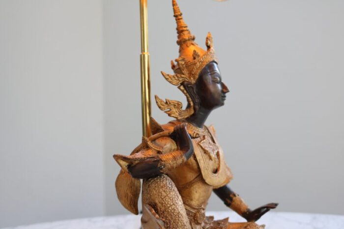 gilt bronze buddha table lamp italy 1970s 2919