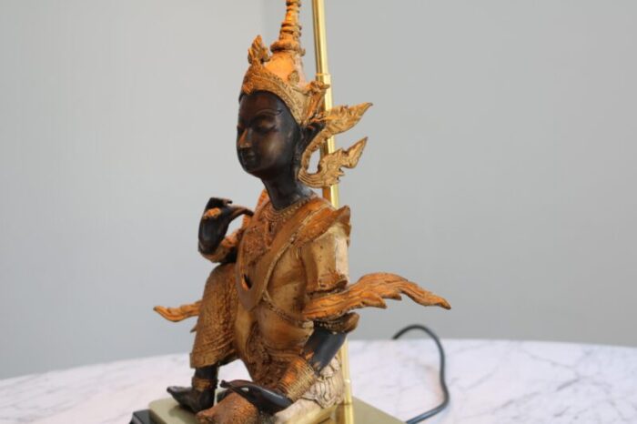 gilt bronze buddha table lamp italy 1970s 8392