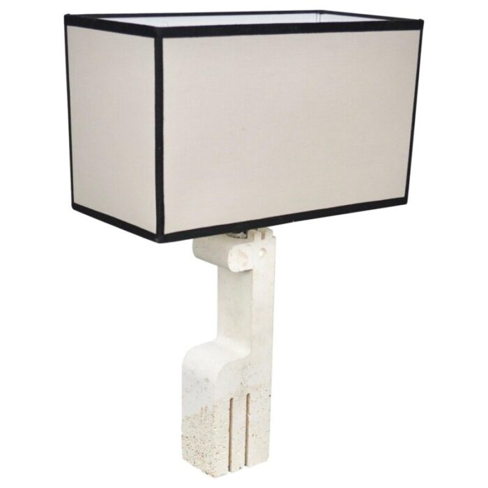 giraffe table lamp in travertine by fratelli mannelli italy 1970s 1