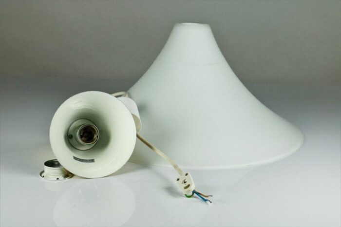 glass brass tulip trumpet mod 4498 hanging pendulum light from limburg 1970s 15