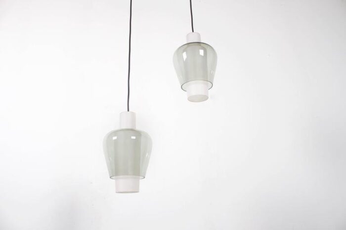 glass pendant lamps by tapio wirkkala finland 1950s set of 2 6